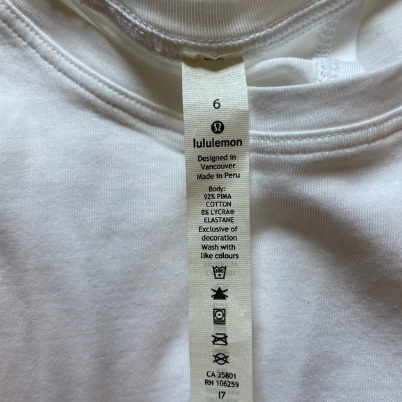 Lululemon White Open Back Tank Top, Size 6 - Picture 5 of 5